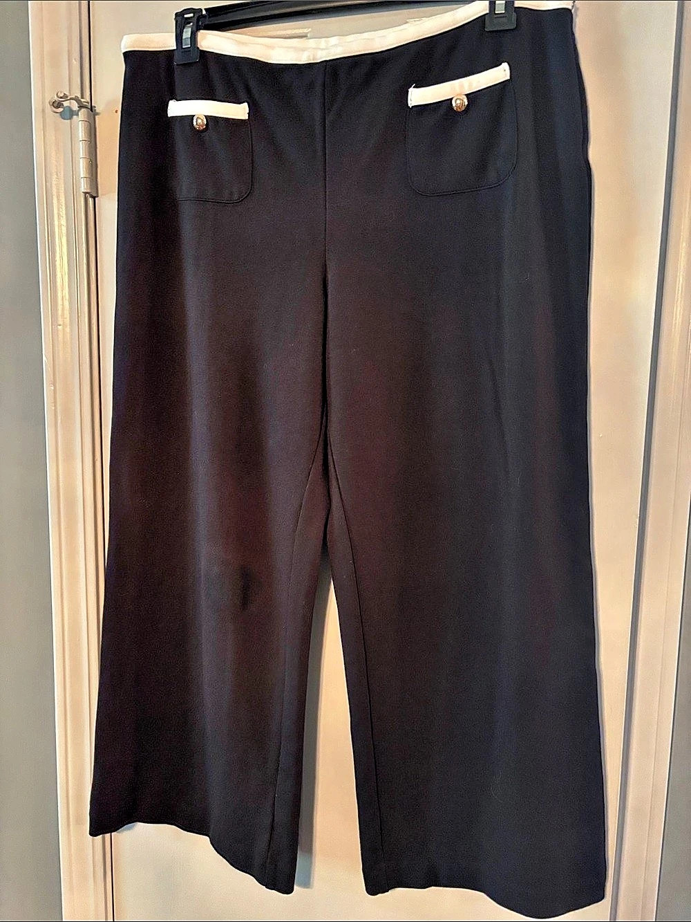 Rachel Zoe Wide Leg Black Pants with White Trim
